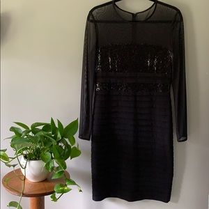 London Times classy black cocktail dress Sz 10 EUC